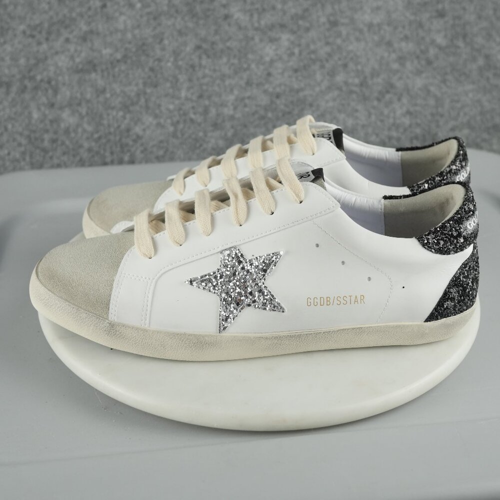 Golden Goose White Silver Glitter Star Low-Top Sneakers - copy -
